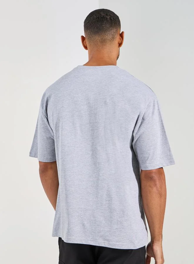 ستايلي Minimal Print Oversized Compact Jersey T-Shirt