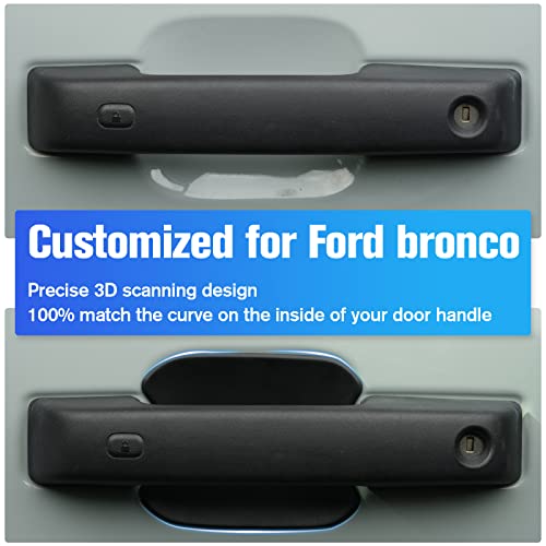 LitMiRaCle Car Door Bowl Scratch Protector for Ford Bronco, Exterior Door Handle Bowl Cover Protection Trim Accessories Compatible with Ford Bronco 2021 2022 2023 2024 4 Doors, Black, ABS Plastic - Image 3