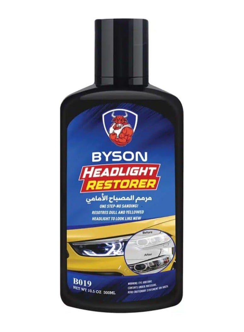 BYSON Headlight Restorer for Car and SUV - Removes Oxidation, Yellowing and Haze - Restores Clarity and Shine to Headlights, Taillights and Plastic Lenses - Easy Application Formula - Image 1