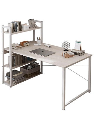 Computer Desk Table with Shelves, 4 Tier Study Table with Bookshelf Desk Storage Reversible Study Table Office Corner Desk with Shelves Home Office Desk Easy Assemble 120x48x72cm - pzsku/ZF75667955309B15A7A09Z/45/_/1719220013/cdd0407a-e19d-49d4-b4bb-8e4a21621238