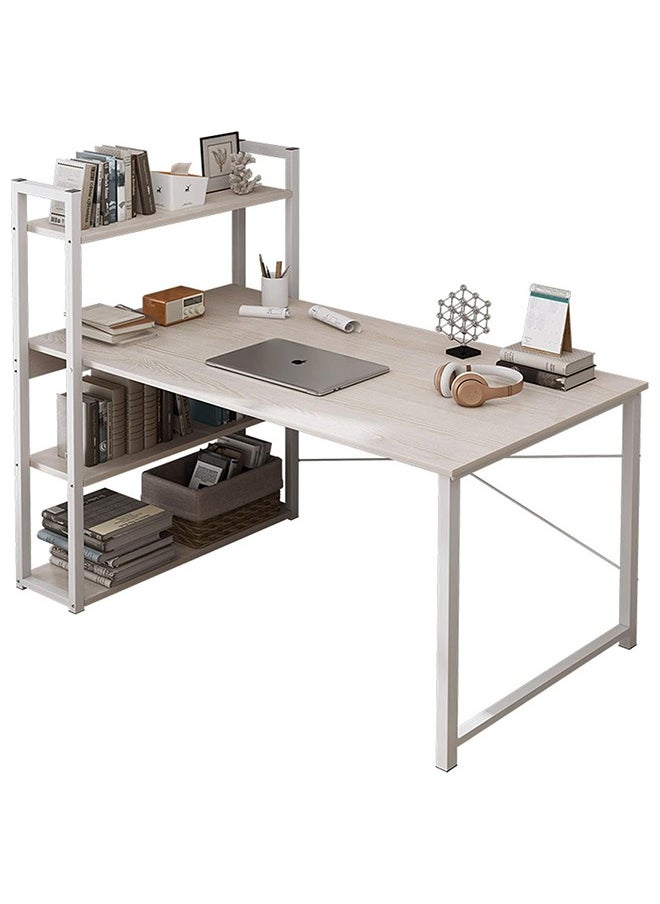 SKY-TOUCH - Computer Desk Table with Shelves, 4 Tier Study Table with Bookshelf Desk Storage Reversible Study Table Office Corner Desk with Shelves Home Office Desk Easy Assemble 120x48x72cm - Image 1