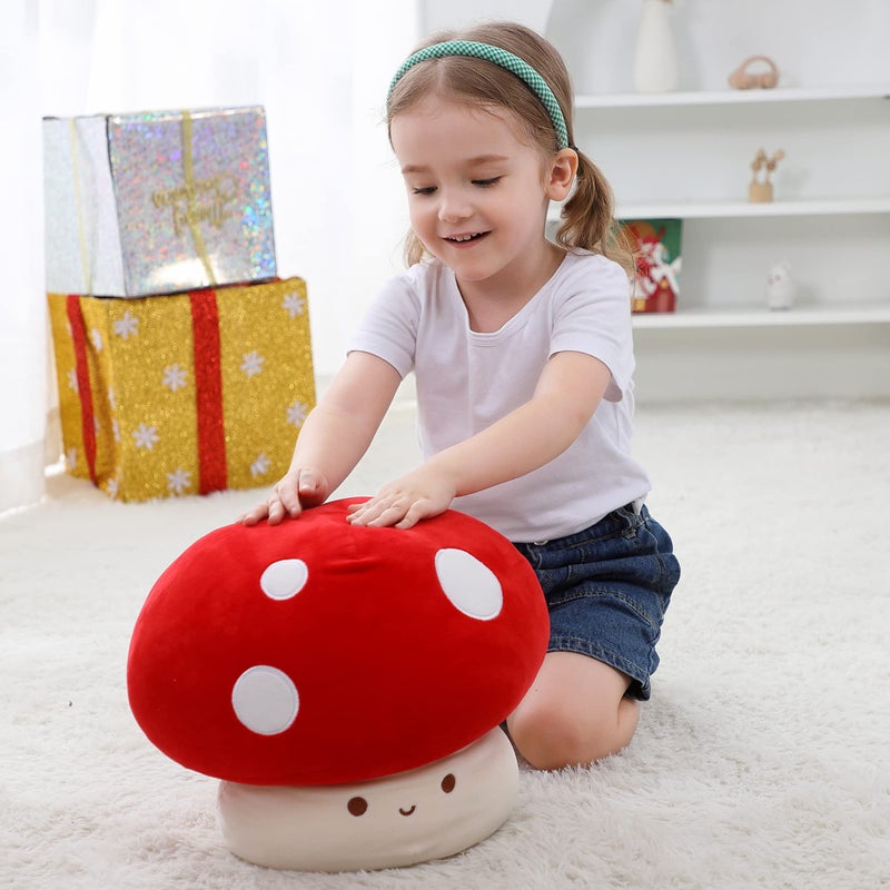 WeBingo Mushroom Plush Pillow, 12 Inch Cute Large Mushroom Decor Stuffed Animal Plushies Stuffy for Girl Boy Kid Adult, Giant Big Jumbo Soft Toy Gift for Birthday Christmas Valentine's Day - Image 4