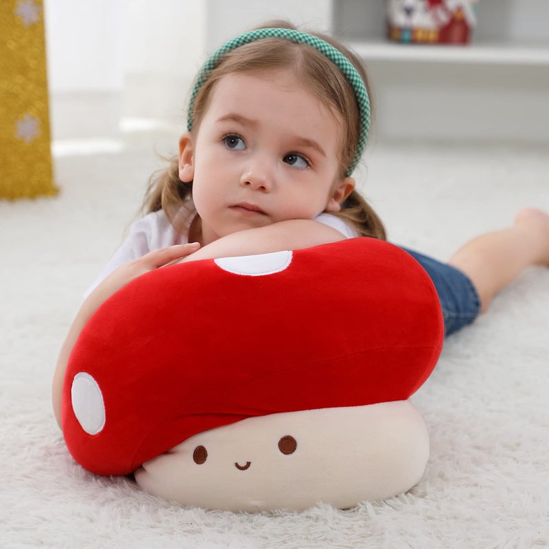 WeBingo Mushroom Plush Pillow, 12 Inch Cute Large Mushroom Decor Stuffed Animal Plushies Stuffy for Girl Boy Kid Adult, Giant Big Jumbo Soft Toy Gift for Birthday Christmas Valentine's Day - Image 2