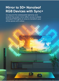 Nanoleaf كاميرا مرآة لشاشة التلفاز 4D وشريط إضاءة LED 5.2M | إضاءة خلفية لشاشة تلفزيون تصل إلى 85 بوصة، حامل الكاميرا، LED ذكي WiFi، تفاعل الموسيقى، يعمل مع Apple HomeKit، Alexa، Google، إلخ | ألوان شاشة تلفزيون مرآة  - Image 5