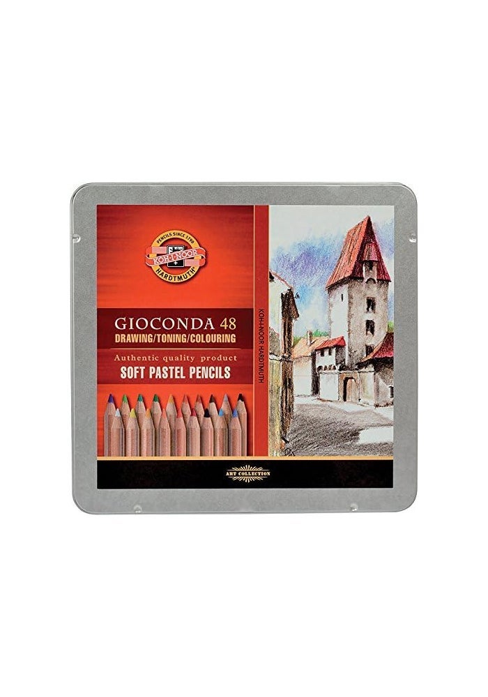 Koh-I-Noor Gioconda Soft Pastel Pencil Set - 48 Assorted Colors for Drawing, Toning, and Coloring - Image 4