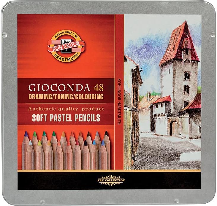 Koh-I-Noor Gioconda Soft Pastel Pencil Set - 48 Assorted Colors for Drawing, Toning, and Coloring - Image 1