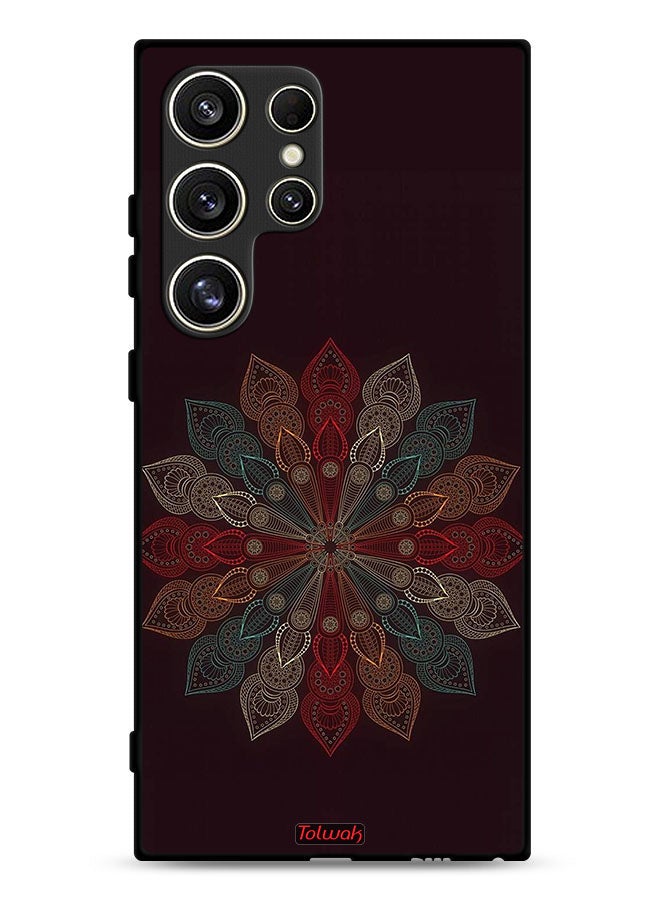 Tolwak Samsung Galaxy S24 Ultra 5G Protective Case Cover Mandala Flower Art - Image 1