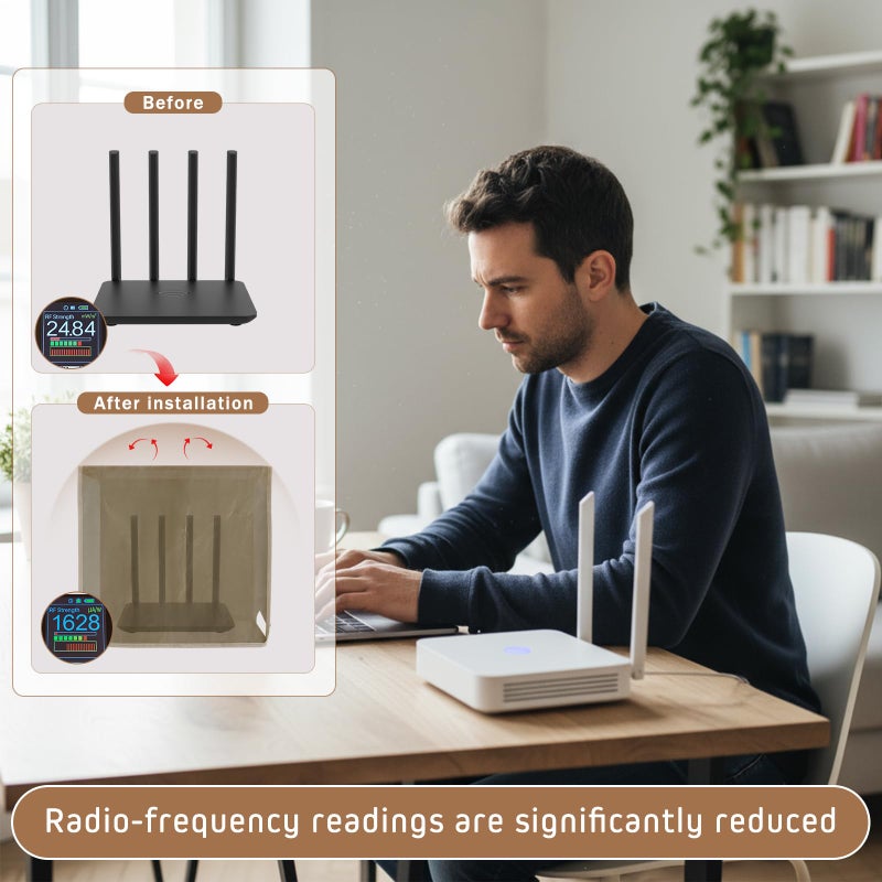 Otoolling Large WiFi Router Cover, Smart Meter Cover Block 90% of WiFi Router EMF and 5G Electric Meter Faraday Cage Protection - Image 3