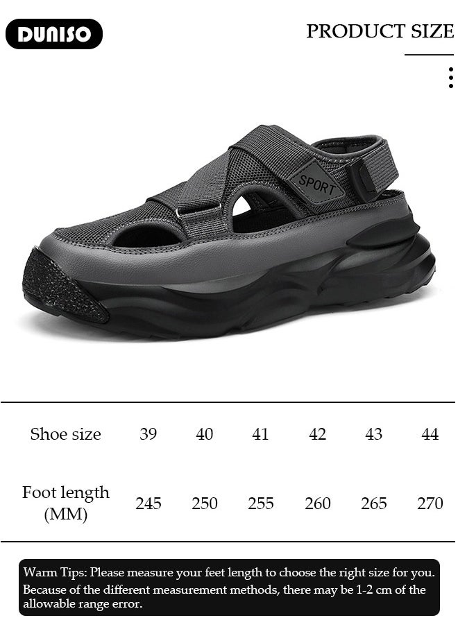 DUNISO - Men's Sport Sandals Summer Outdoor Hiking Sandals Closed Toe Athletic Lightweight Trail Walking Casual Sandals Water Shoes For Indoor Outdoor - Image 1