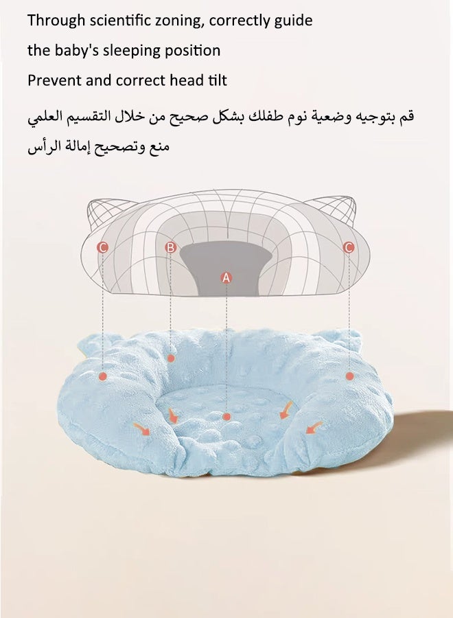 وسادة رقبة الطفل، وسادة تشكيل رأس الطفل، وسادة من الإسفنج الذكي، تمنع وتصحح إمالة الرأس، مناسبة للمواليد الجدد. - Image 3