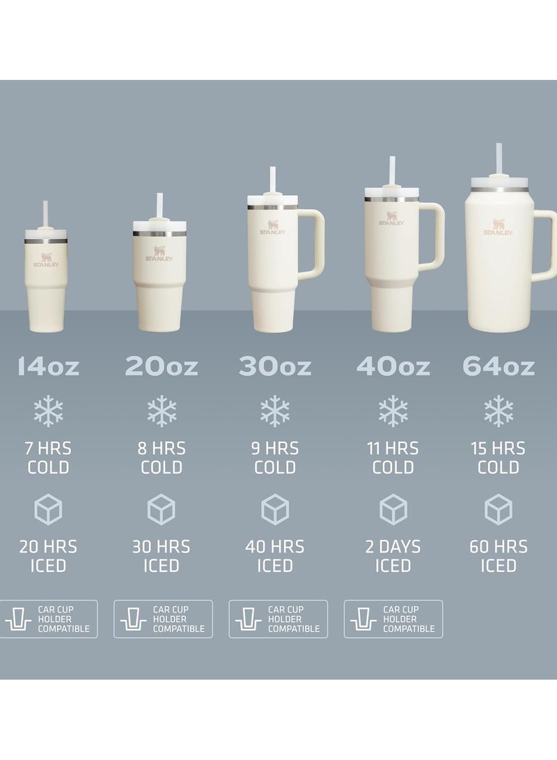 ستانلي كوب Stanley Quencher H2.0 بمقبض وغطاء وقشة، زجاجة مياه معزولة من الفولاذ المقاوم للصدأ، سعة 40 أونصة، كوب قهوة مثلج للكابتشينو والشاي والإسبريسو والمشروبات والعصير - أسود 2.0  - Image 5