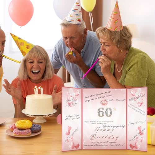 Pranski Pink 1st-99th Happy Birthday Party Decorations 18"x12" Birthday Guest Book for Men Women Suitable for All Ages Birthday Gifts Birthday Card - Image 5