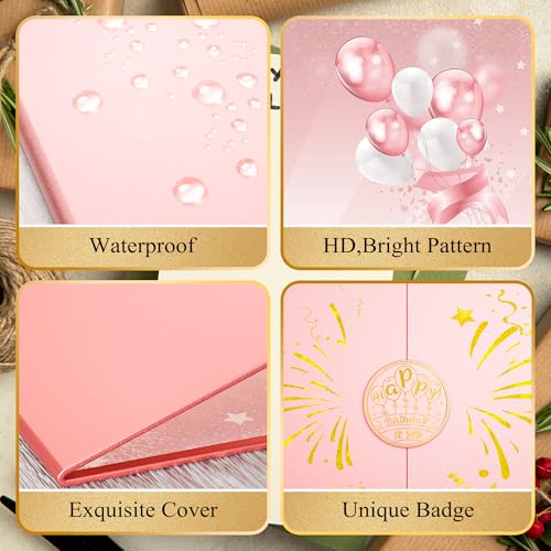 Pranski Pink 1st-99th Happy Birthday Party Decorations 18"x12" Birthday Guest Book for Men Women Suitable for All Ages Birthday Gifts Birthday Card - Image 3