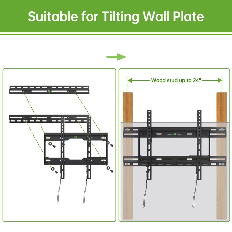 USX MOUNT TV Mount Extension Bracket for Televison Wall Plate, Fitting 16-24 inch Wood Stud and Easy for TV Centering, Max Loading Capacity 154LBS, XAS702 - Image 5