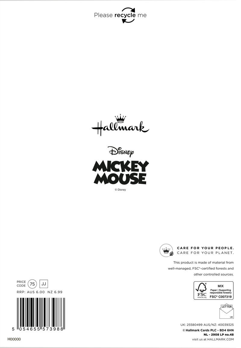 Hallmark Happy Birthday Disney Mickey Mouse Greeting Card - Image 3
