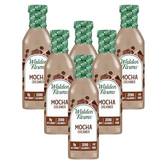 Walden Farms Mocha Coffee Creamer â€“ Zero Calorie, Sugar Free, Keto & Fat Free Non-Dairy Creamer for Coffee & Espresso â€“ 6-Pack, 12 oz Bottles