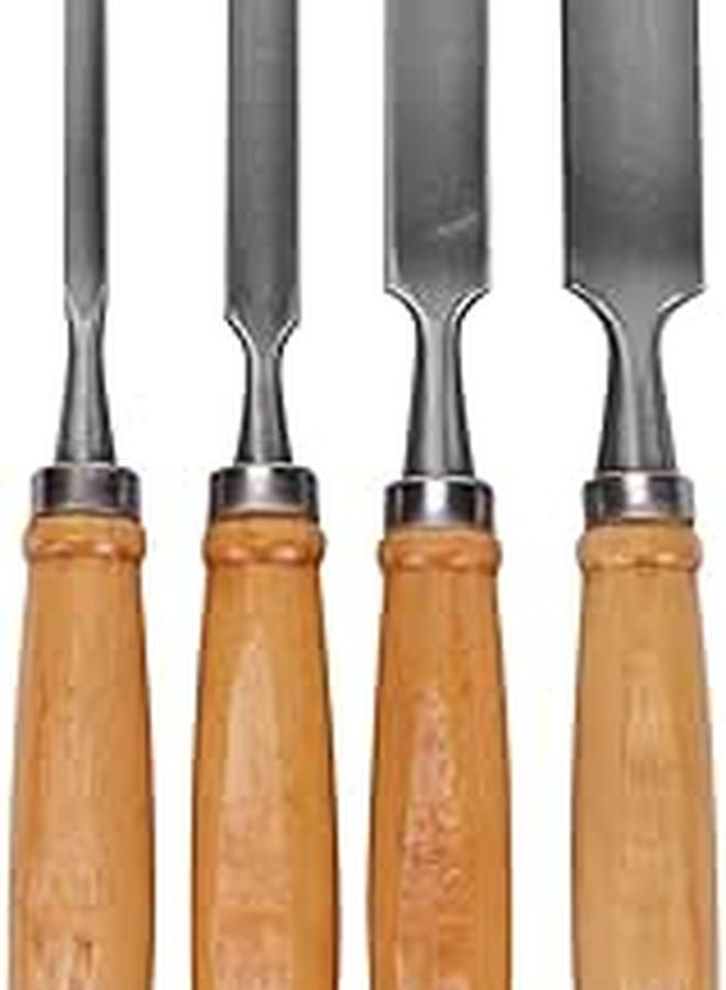 4Pcs Wood Carving Chisel Set Semi Circle Gouge with Handle Woodworking Hand Tool - Image 1