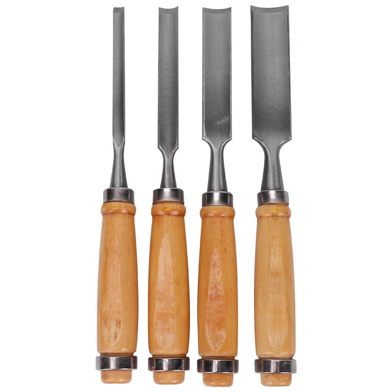 4Pcs Wood Carving Chisel Set Semi Circle Gouge with Handle Woodworking Hand Tool - Image 2
