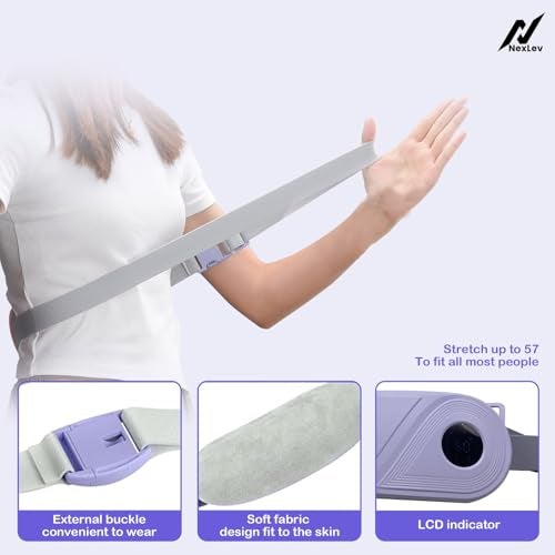 NexLev Cordless Electric Heating Pad| Period Cramp & Back Pain Relief Massager | 9 modes| Menstrual Cramp Relief|Type C| Crampfree Periods | Portable | Gift for Women| Strap upto 40 Inch |Purple CM-02 - Image 4