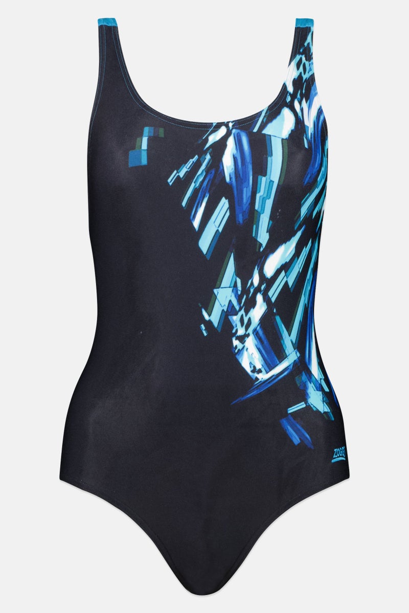 ZOGGS بدلة سباحة نسائية برباط مطرز، متعددة الألوان - Image 1