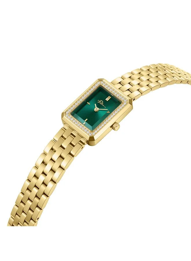 بوليس Uloya Green Dial Stainless Steel Bracelet Analog Watch for Women, 21.7mm