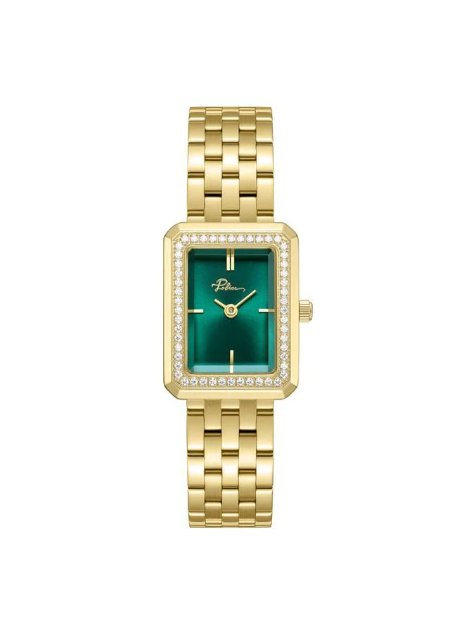 بوليس Uloya Green Dial Stainless Steel Bracelet Analog Watch for Women, 21.7mm