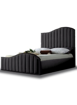 Magnifik Plush Velvet Bed 160x200cm Queen size Bed in Charcoal Color - pzsku/ZF75703E9806A98E47988Z/45/_/1716878743/129471f7-b28f-4b80-8014-376bb213f03d