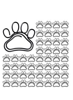 SYOSI 50 Adorable Paw Paper Clips - Cute Dog Shape Paperclips for Work, School, and Office Supplies - Perfect Animal Bookmark and Gift for Dog Lovers and Cat Lovers (Black)  - Image 1