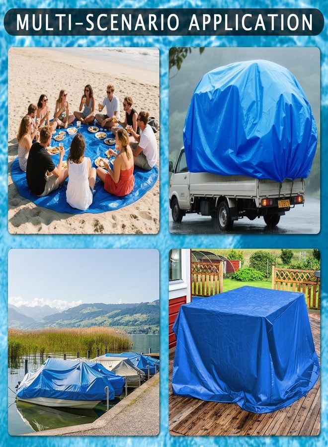 UJG 16 x 16 Ft Swimming Pool Ground Cloth Round Swimming Pool Tarpaulin Tarp for Above Ground Swimming Pools Heavy Duty Pool Ground Mat Protector Pad Prevents Punctures - Image 4