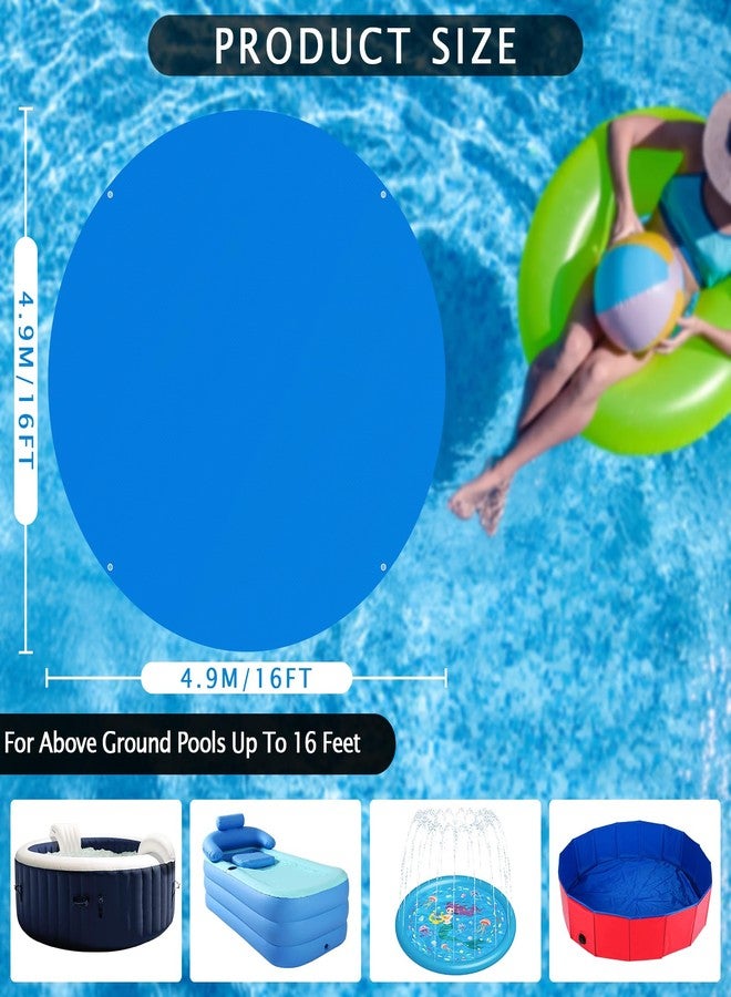 UJG 16 x 16 Ft Swimming Pool Ground Cloth Round Swimming Pool Tarpaulin Tarp for Above Ground Swimming Pools Heavy Duty Pool Ground Mat Protector Pad Prevents Punctures - Image 2