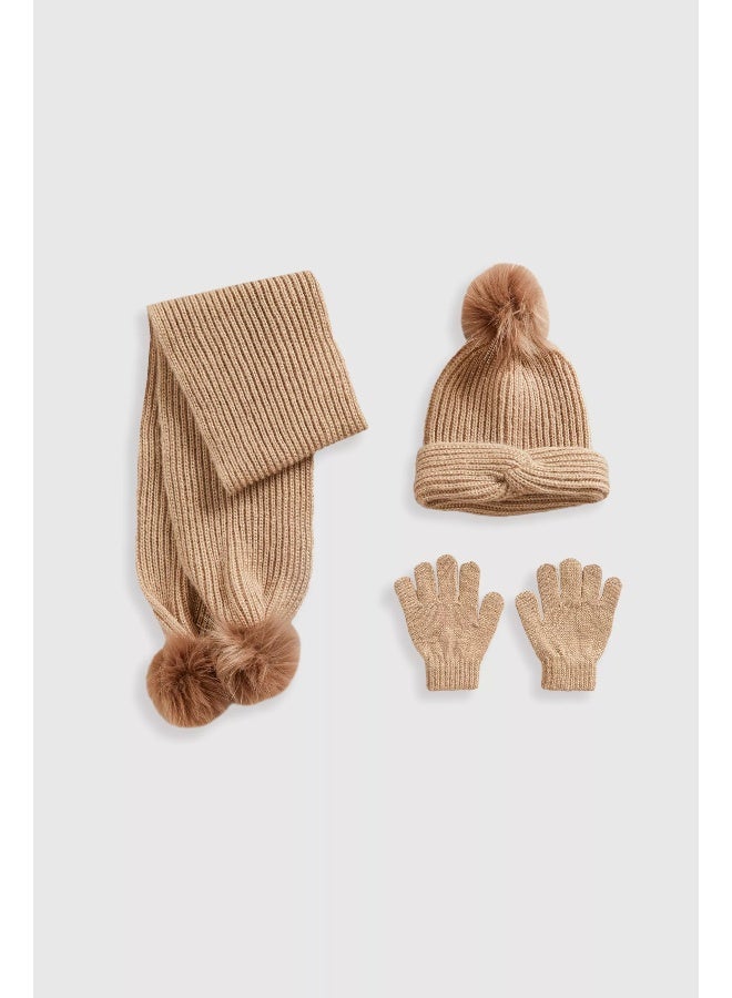 mothercare Knitted Hat, Scarf and Gloves Set  - Image 1