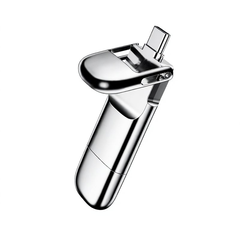EAGET SU10 256GB USB3.0 Type-C Dual-port Solid State Encryption U Disk One-key Backup Up to 530MB/s Read Speed for Phone PC Laptop - Image 1