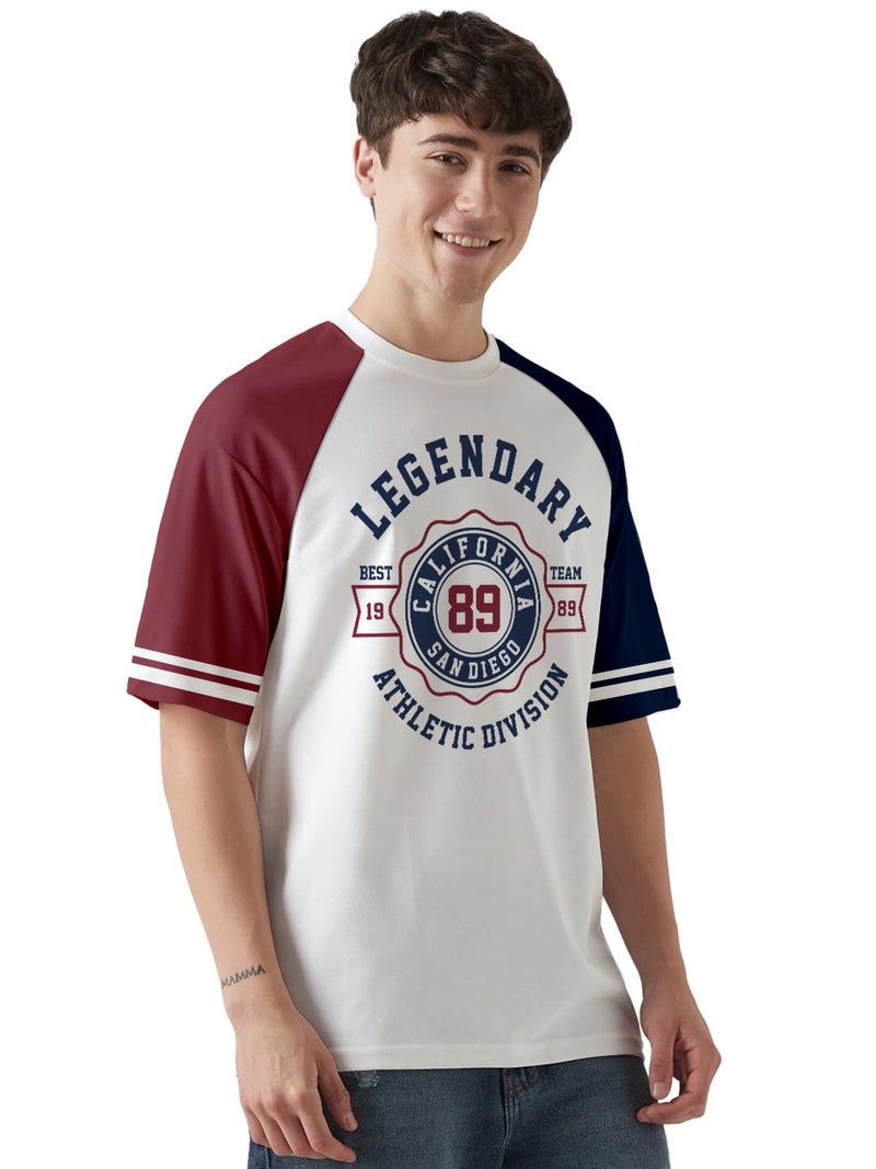 crazymonk Legendary Atheletic Division Printed Graphic Oversized T-Shirt - Multi - S - Image 1
