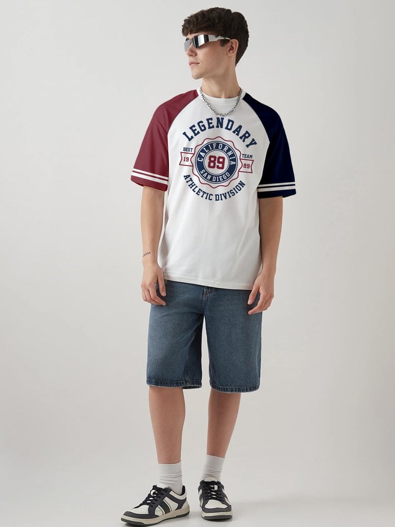 crazymonk Legendary Atheletic Division Printed Graphic Oversized T-Shirt - Multi - S - Image 3