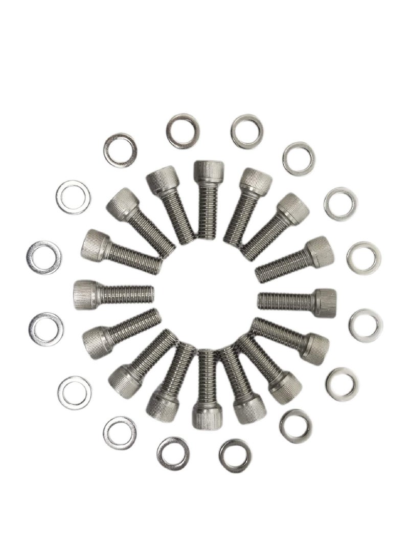 Z Whip BBC Stainless-Steel Exhaust Header Bolt Kit 1” 3/8-16 Bolts and Washers Compatible with Chevrolet V8 Big Block V8 Engines 1958-2000 348 366 402 409 427 396 454 502 7.4L TBI Vortec - Image 5