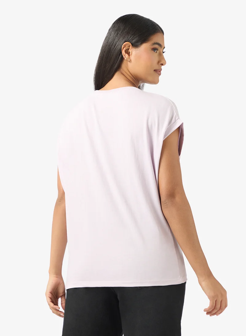 جينجر تيشيرت بياقة دائرية