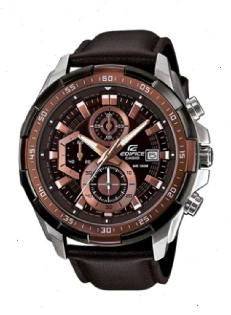 CASITE CASIO Leather Analog Watch EFR-539L-5AVUDF - 54 mm - Brown - Image 1