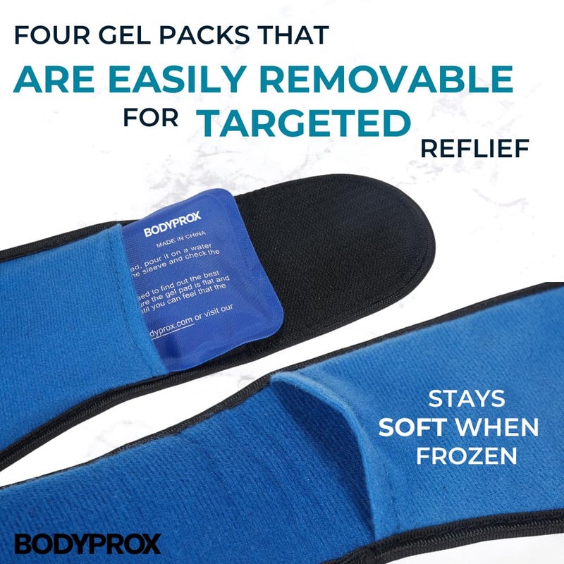 Bodyprox Face ice Pack for Jaw, Head and Chin, Adjustable Hot and Cold Wrap for Wisdom Teeth and TMJ Pain Relief, Nylon, Blue - Image 3