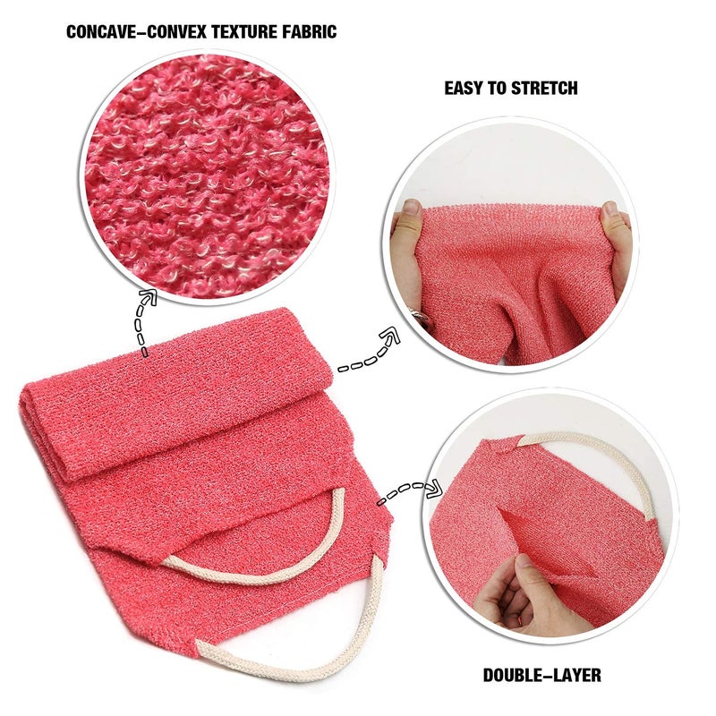 Evridwear Exfoliating Back Scrubber for Shower - Double-Sided Body Scrubber with Handles, Deep Clean, Massage & Exfoliate Back Washer for Men & Women, Invigorates Skin & Circulation - Image 2