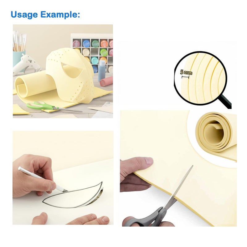 frilt Craft Eva Foam Sheet, A4 Size 21x30 cm, 5mm Thick, Light Yellow - Image 3