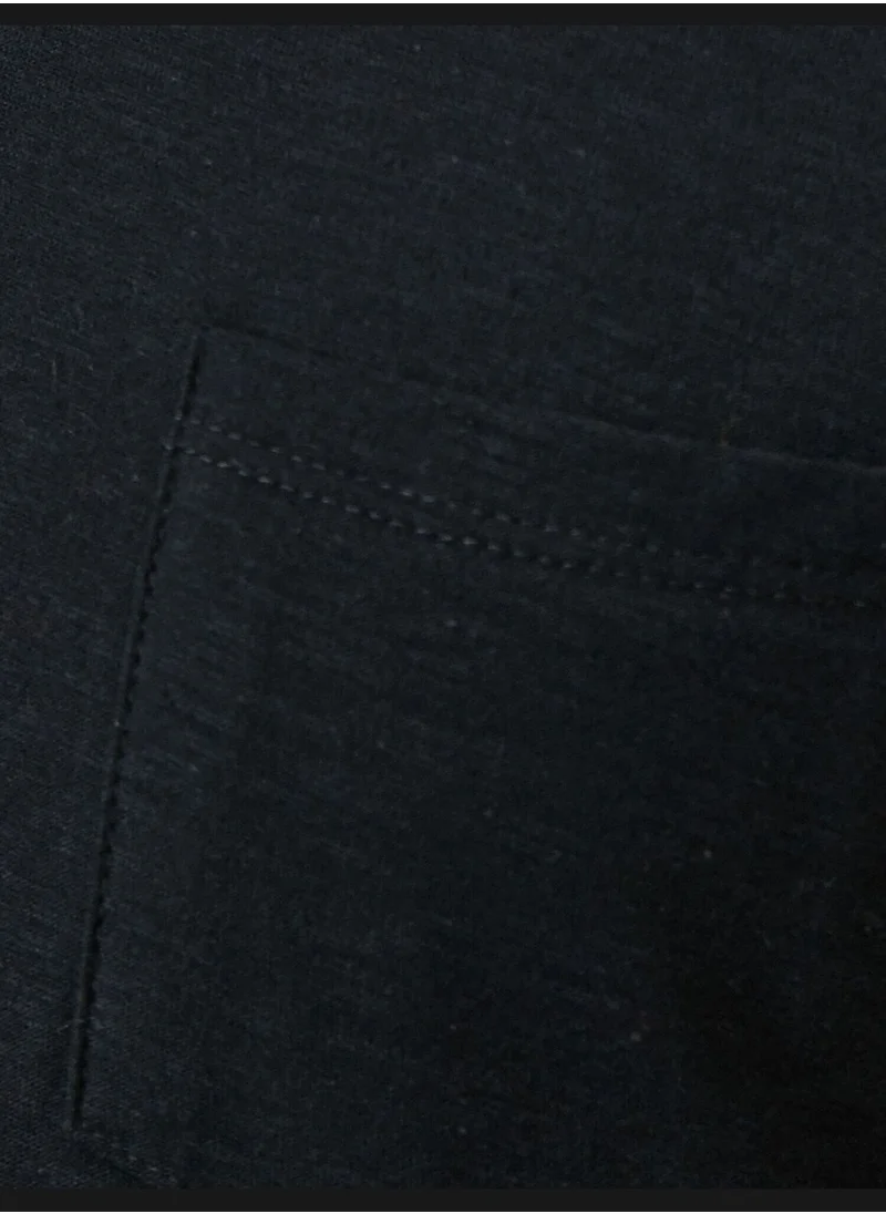 KOTON Crew Neck T-Shirt Pocket Detailed