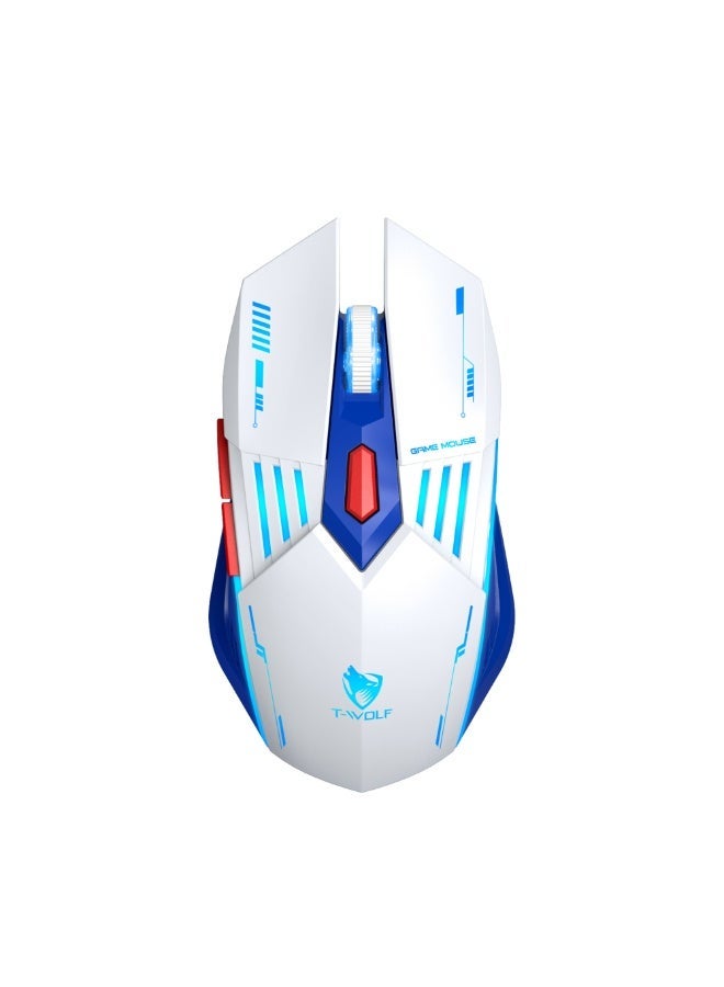 T-WOLF X7 Bluetooth the third mock examination wireless mouse TYPEC charging mute game light RGB mouse 6D game laptop electric sports mouse DIP up to 128000 - Image 1