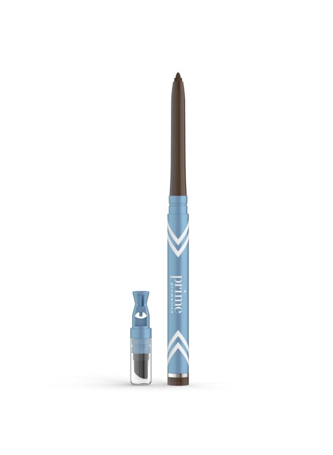 Prime PrimeEyes Glide Eyeliner for Mature Women – Water-Resistant, Long-Stay and Mess-Proof – Gel Cream Texture, Discreet Sharpener and Effective Smudger (Wood (brown))  - Image 1