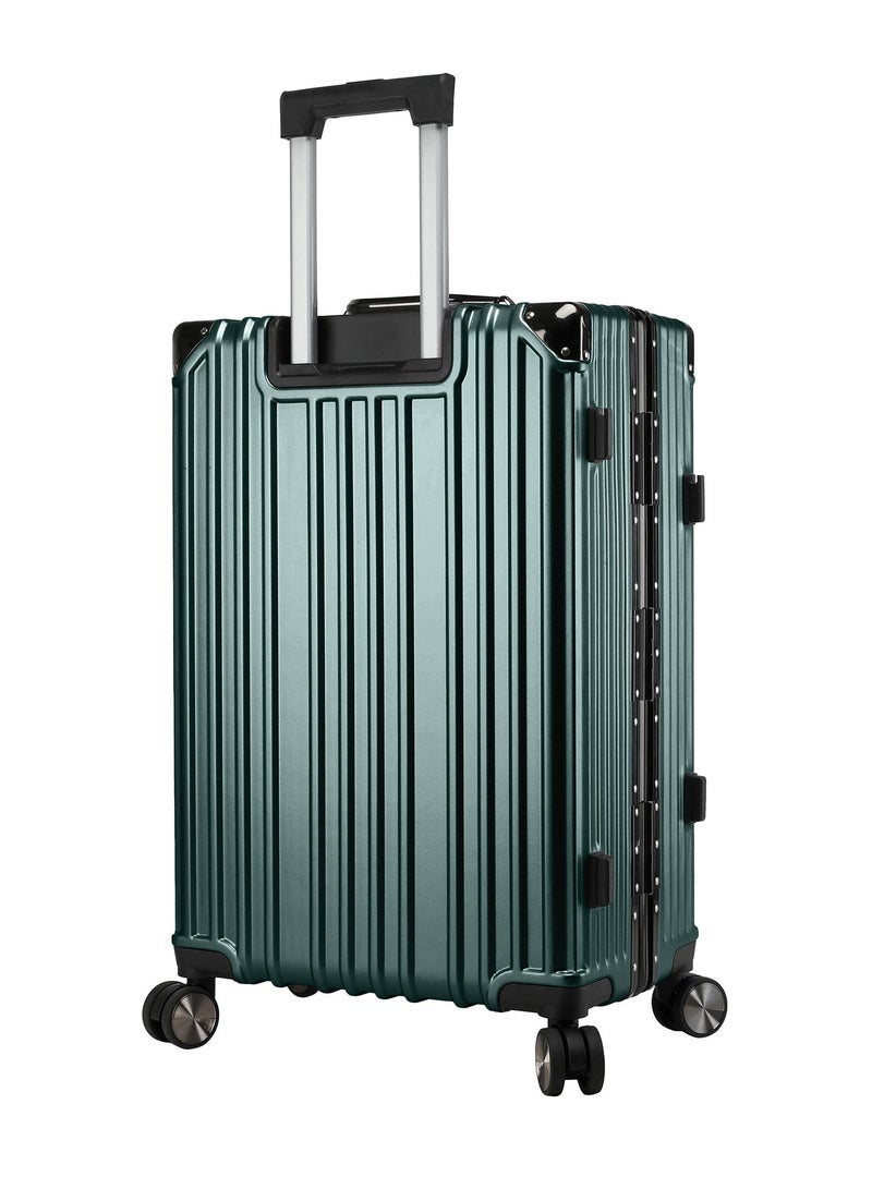 CABINPRO Lightweight Aluminum Frame Fashion Luggage Trolley Polycarbonate Hard Case Carry On Suitcase with 4 Quite 360 Degree Double Spinner Wheels CP001 Blackish Green - Image 3