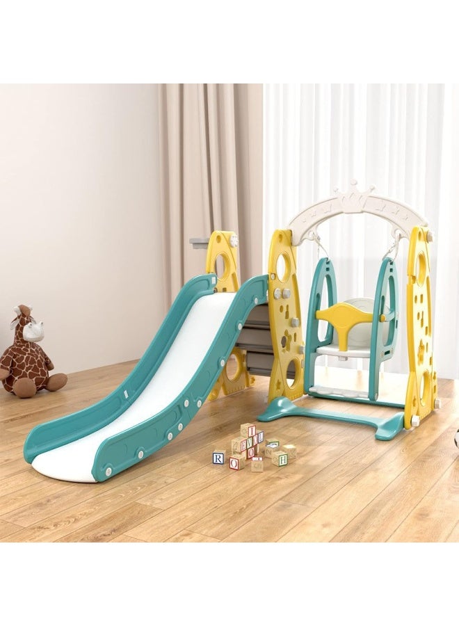 Rainbow Toys RBW TOYS Slide for Kids Toys Set 3 in 1 Outdoor Play Structure multi color Jumbo Slide and Swing with Basket Ball Game - Image 2