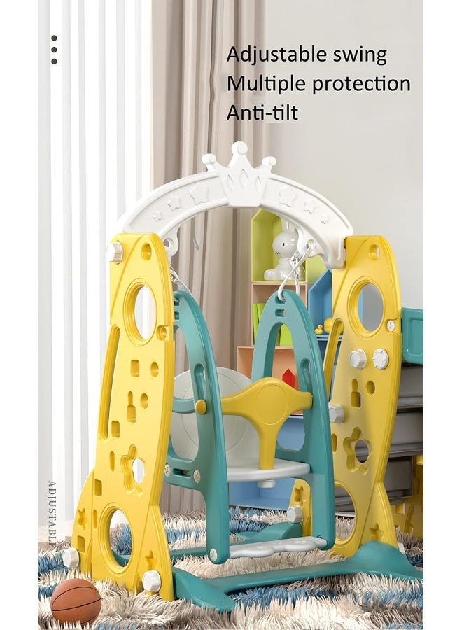 Rainbow Toys RBW TOYS Slide for Kids Toys Set 3 in 1 Outdoor Play Structure multi color Jumbo Slide and Swing with Basket Ball Game - Image 4