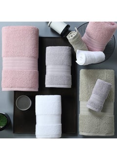 joyzzz 4-Piece Towel Set, Grey Cotton Luxury Plush Towels, 2 Square Towel, 1 Washcloths, 1 Bath Towel - Highly Absorbent, Quick Dry,Premium Quality Towel Hand Set for Bathroom  - Image 4