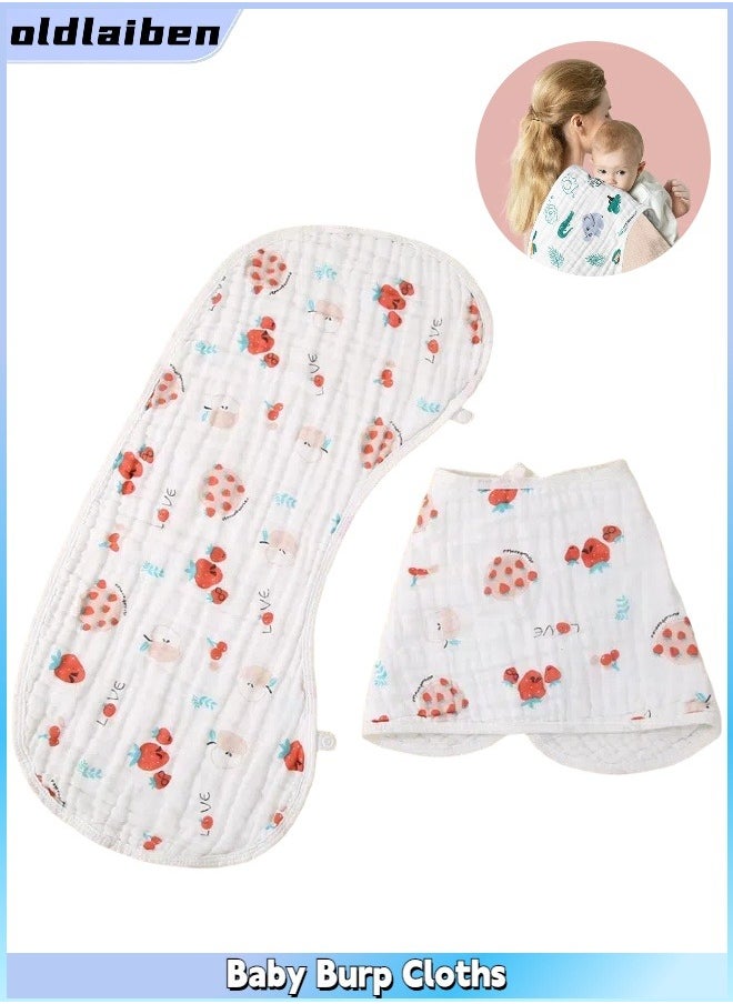 oldlaiben Baby Burp Cloths, 100% Cotton Cloths, Large Extra Soft and Absorbent Baby Burping Cloth, Ultra Absorbent 100% Cotton for Baby Drool and Messes - Soft, Safe & Gentle Baby Burp Cloths for Boys & Girls, Baby Essentials for Newborn, Strawberry  - Image 1