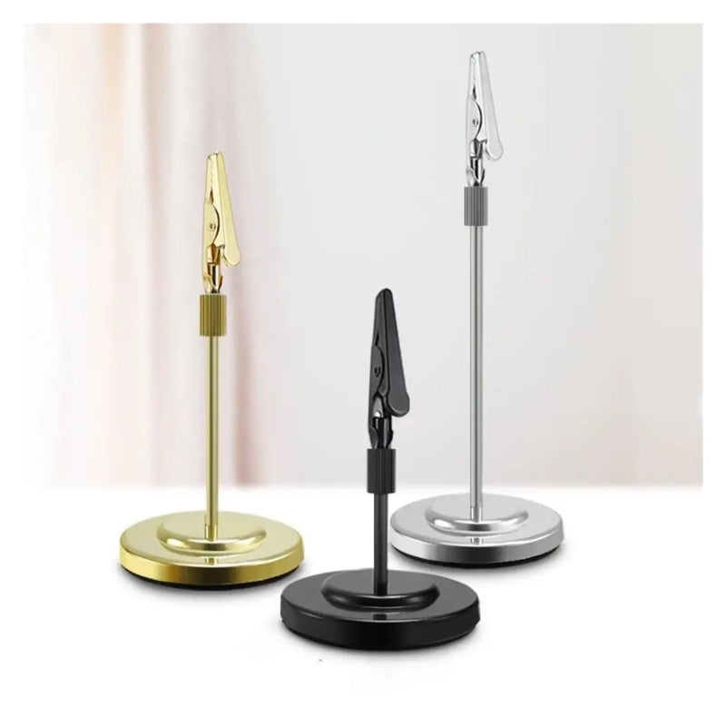 Black 8cm Stainless Steel Table Number Holders 4 Pcs Desktop Photo Card Clip - Image 4