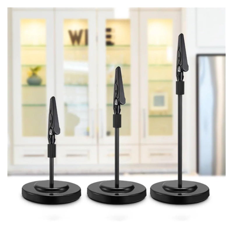 Black 8cm Stainless Steel Table Number Holders 4 Pcs Desktop Photo Card Clip - Image 3